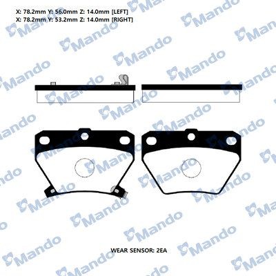 Rear Brake Pads TOYOTA COROLLA MANDO - MANDO