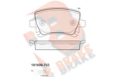 Rear Brake Pads VolksWagen Group JETTA + Passat 2007 RBRAKE - R Brake