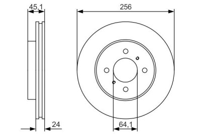 Pair Of Front Brake Disc MITSUBISHI LANCER BOSCH - Bosch